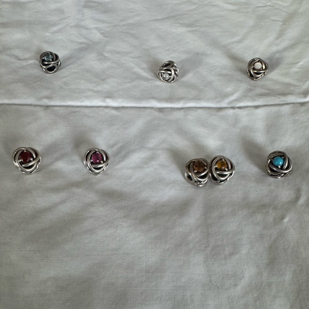 Pandora Silver and Multicolor Charm Bracelet Set